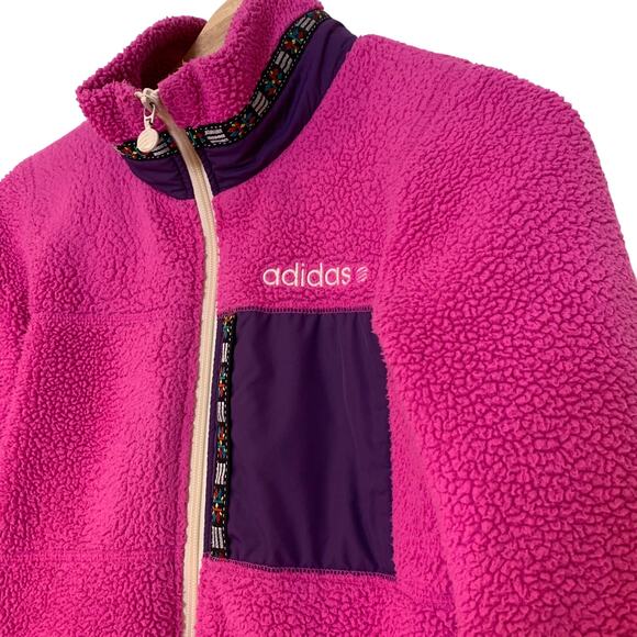 Adidas Vintage Pink Neo Fleece Japan M US XS/S Jacket - Picture 2 of 5